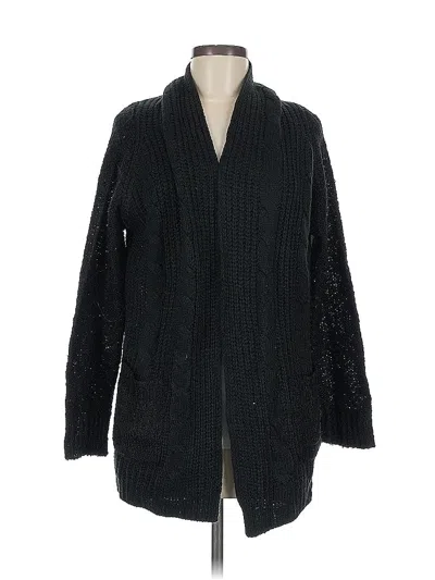 Pre-owned Cotton Emporium Cardigan Sweater In Black