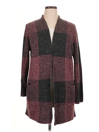 Pre-owned Cotton Emporium Cardigan Sweater In Burgundy