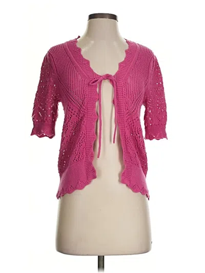 Pre-owned Cotton Emporium Cardigan Sweater In Pink