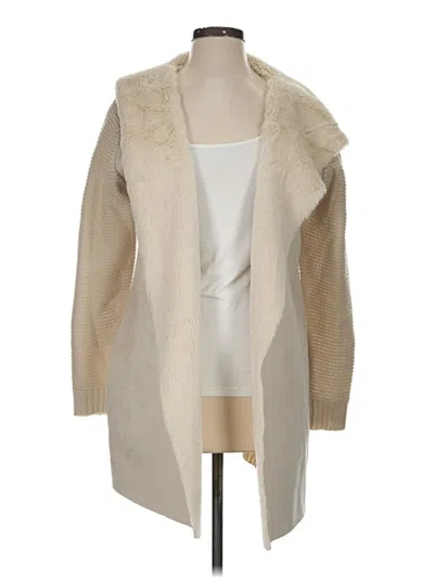 Pre-owned Cotton Emporium Cardigan Sweater In Tan