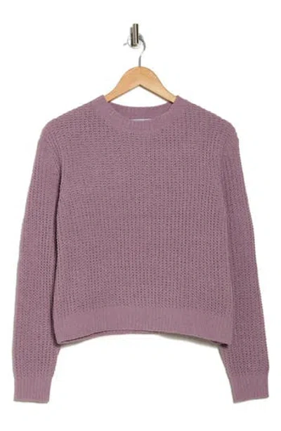 Cotton Emporium Chenille Crop Sweater In Elderberry