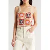 Cotton Emporium Crochet Crop Tank In Ivory