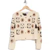 Cotton Emporium Flower Patch Button Front Cardigan In Ivory