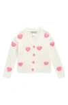 Cotton Emporium Kids' Bouclé Heart Cardigan In White