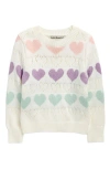 Cotton Emporium Kids' Heart Sweater In White