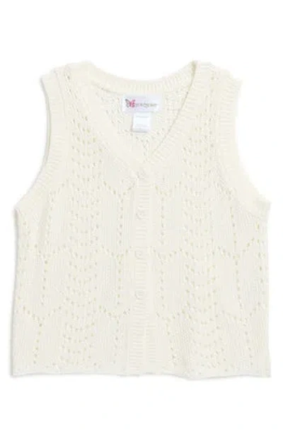 Cotton Emporium Kids' Knit Vest In Ivory