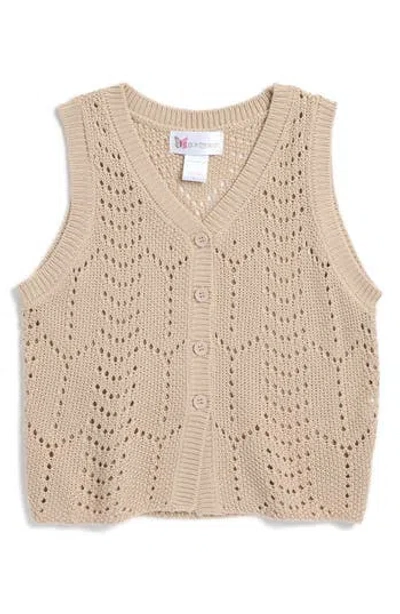 Cotton Emporium Kids' Knit Vest In Stone