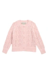 Cotton Emporium Kids' Pointelle Cardigan In Pink
