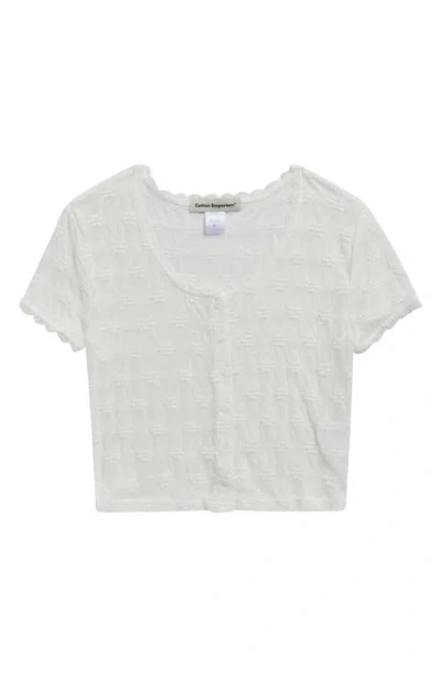 Cotton Emporium Kids' Puckered Flower Top In Gray