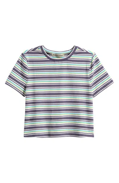 Cotton Emporium Kids' Stripe Cotton T-shirt In Grey
