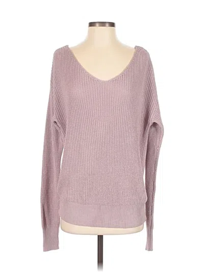Pre-owned Cotton Emporium Long Sleeve Top Pink V-neck Tops