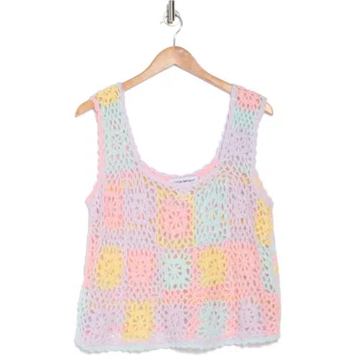 Cotton Emporium Patch Open Knit Tank In Multi