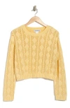 Cotton Emporium Pointelle Openwork Cotton Sweater In Butter Yellow