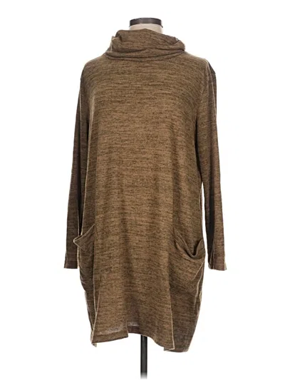Pre-owned Cotton Emporium Poncho In Brown