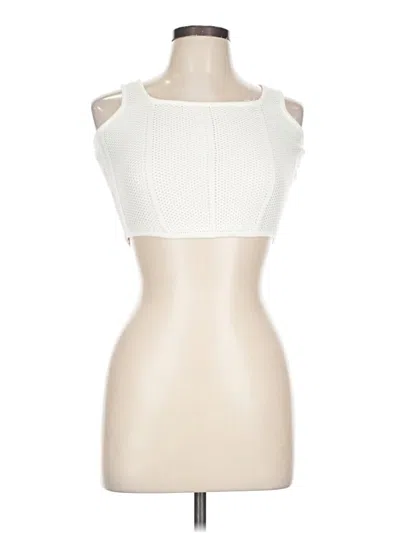 Pre-owned Cotton Emporium Sleeveless Top Ivory Strapless Neckline Tops In White
