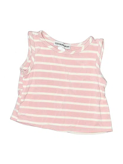 Pre-owned Cotton Emporium Kids' Sleeveless Top Pink Scoop Neck Tops