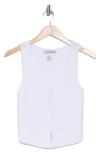 Cotton Emporium V-neck Button Front Sweater Vest In White