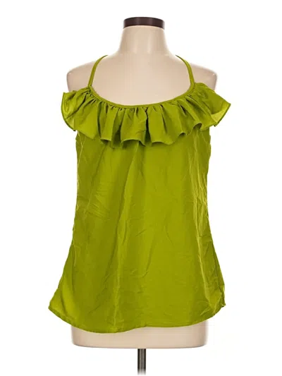 Pre-owned Cotton Express Tank Top Green Strapless Neckline Tops