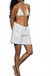 Cotton Natural Mid-length Cotton Shorts In White In White
