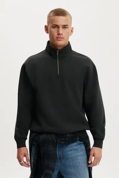 Cotton On Men's Zip Fleece Sweatshirt In Black