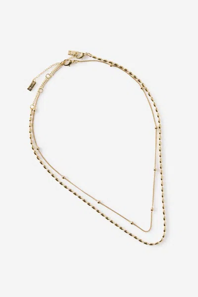 Cotton On 2pk Fine Chain Necklace In Up Gold Satellite Pebble
