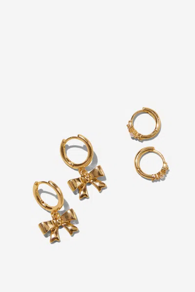 Cotton On 2pk Mid Earring In Gold