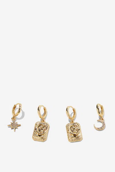 Cotton On 2pk Mid Earring In Gold