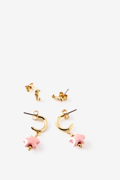 Cotton On 2pk Mid Earring In Gold