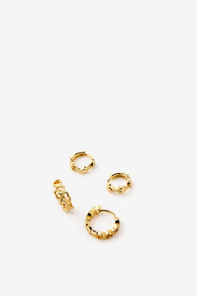 Cotton On 2pk Mid Earring In Up Gold Multi Heart