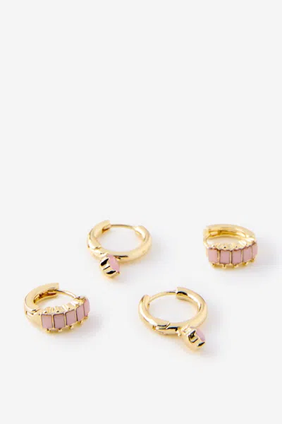 Cotton On 2pk Mid Earring In Gold
