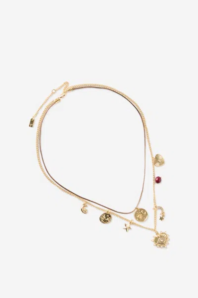 Cotton On 2pk Pendant Necklace In Gold