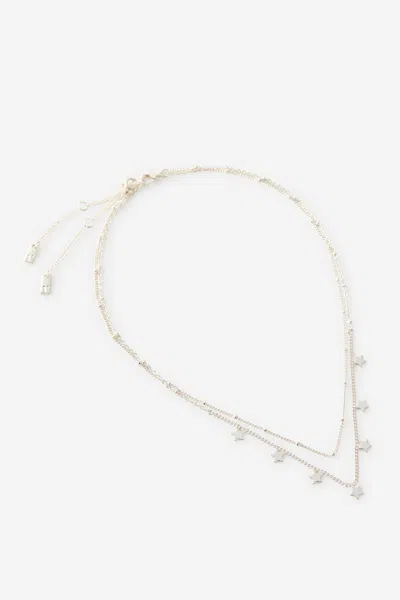 Cotton On 2pk Pendant Necklace In Metallic