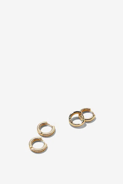Cotton On 2pk Small Earring In Gold