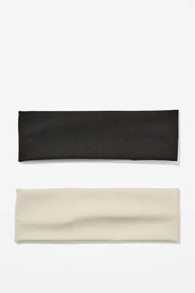 Cotton On 2pk Soft Headband In Black