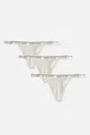 Cotton On 3 Pack Branded Cotton G-string Brief In White
