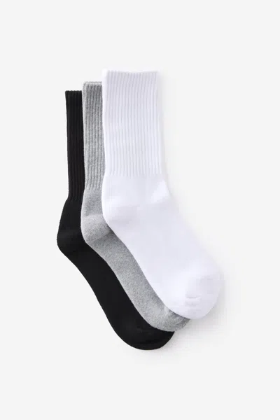 Cotton On 3 Pack Essential Crew Socks In White