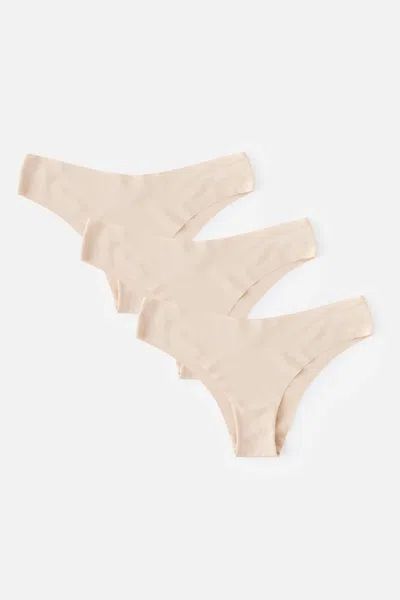 Cotton On 3 Pack Invisible Cheeky Brief In Brown