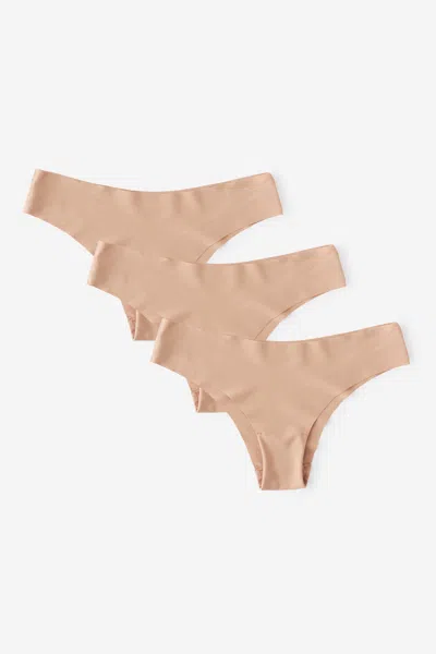 Cotton On 3 Pack Invisible Cheeky Brief In Maple Sugar