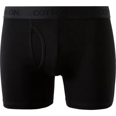 Cotton On 3 Pack Mens Organic Cotton Boxer Brief In Black