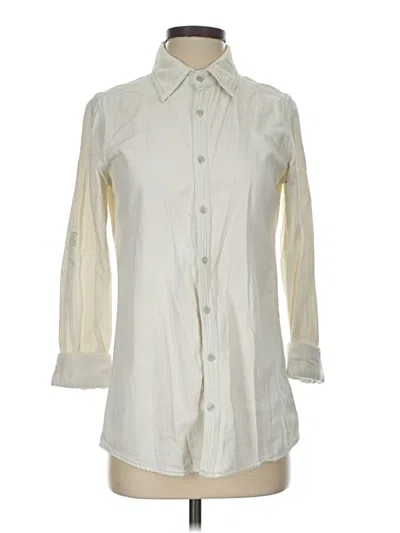 Pre-owned Cotton On 3/4 Sleeve Button Down Shirt In Ivory