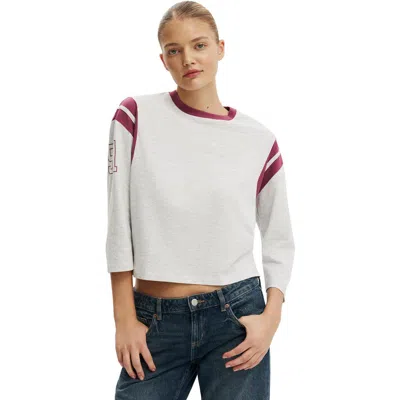 Cotton On 3/4 Sleeve Graphic Tee In White