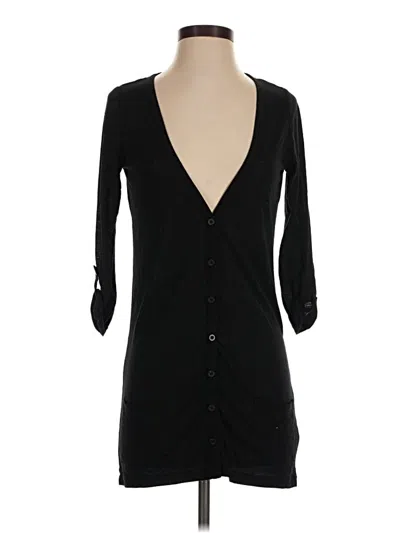 Pre-owned Cotton On 3/4 Sleeve Top Black Plunge Neckline Tops