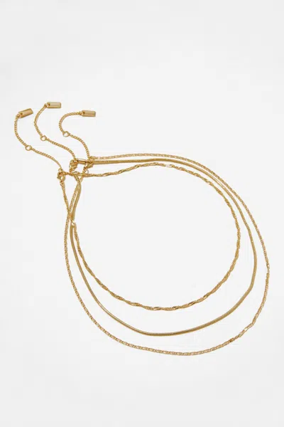 Cotton On 3pk Fine Chain Necklace In Gold
