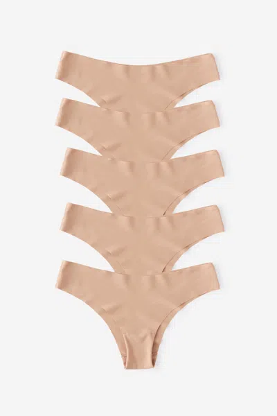 Cotton On 5 Pack Invisible Cheeky Brief In Nude