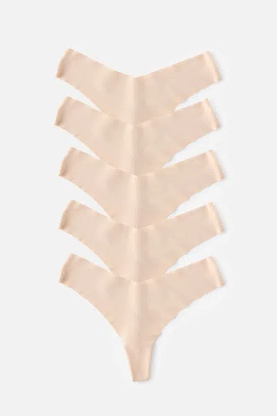 Cotton On 5 Pack Invisible Thong Brief In Neutral