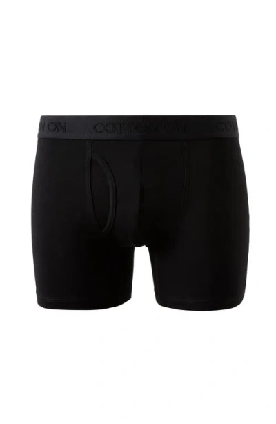 Cotton On 5 Pack Mens Organic Cotton Boxer Brief In Black