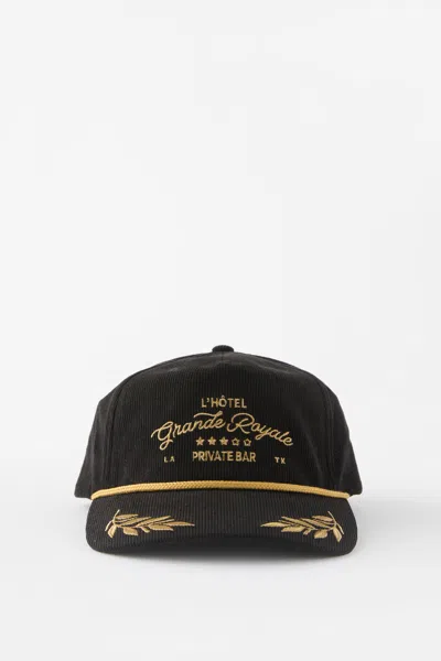 Cotton On 5 Panel Hat In Black Cord/grande Royale