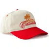 Cotton On 5 Panel Hat In Bone Cherry Red Cascadia