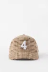 Cotton On 5 Panel Hat In Brown Houndstooth/4