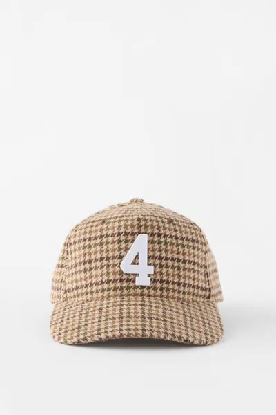 Cotton On 5 Panel Hat In Brown Houndstooth/4